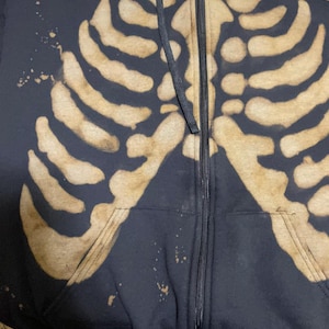 Ribcage Bleach Dyed Black T-shirt - Etsy