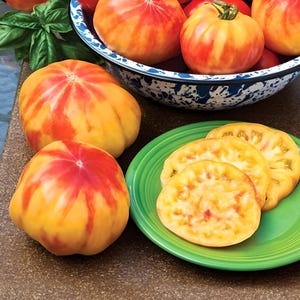 Heirloom Mr Stripey Beefsteak Tomato Seeds - Organic, Non-GMO