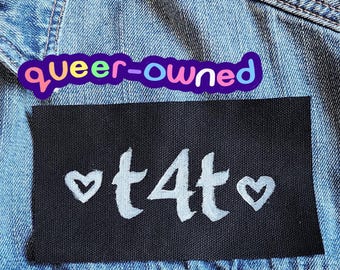 t4t trans Aufnäher | lgbtq | DIY Punk Mode-Accessoire | queer besessen | Linolschnitt