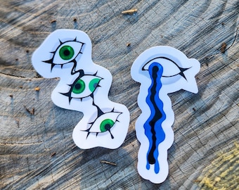 dripping eyes sticker set | illustrative art | trippy