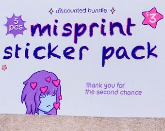 misprint sticker pack | discounted bundle | cute & colorful