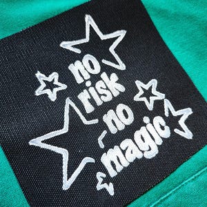 Parche para coser sin riesgo ni magia / Accesorio de moda punk DIY / Linograbado