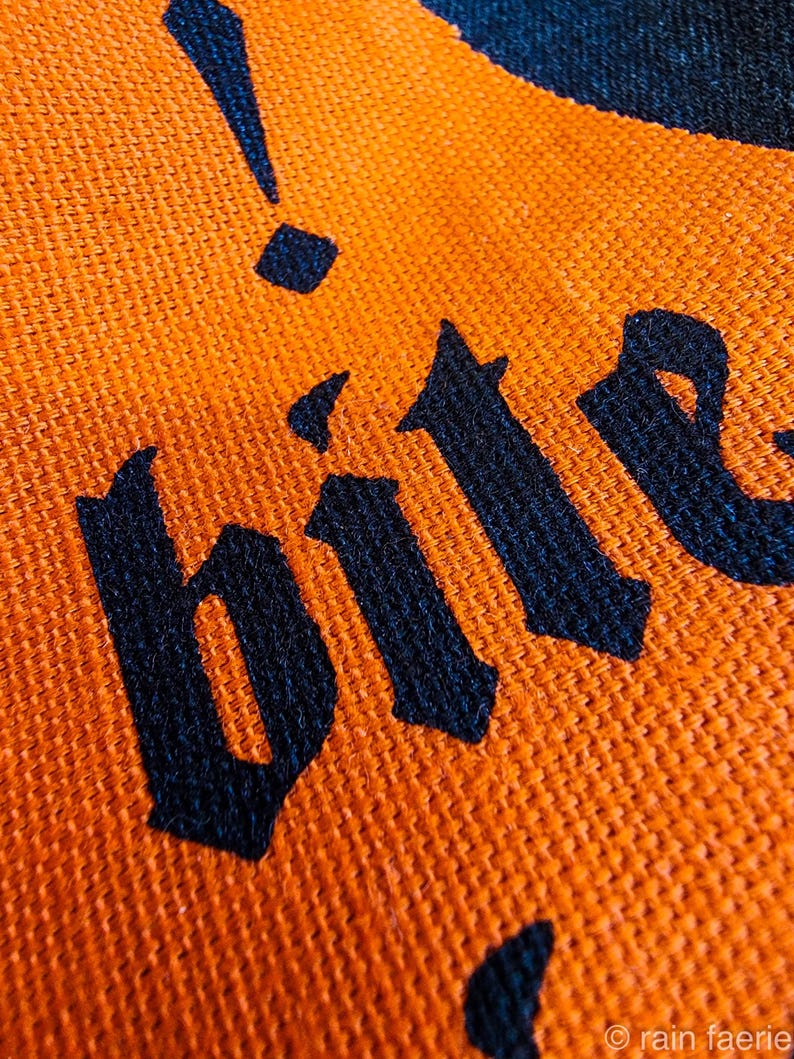 Bite Risk Sew on Patch | Orange Triangle | Warning - Etsy