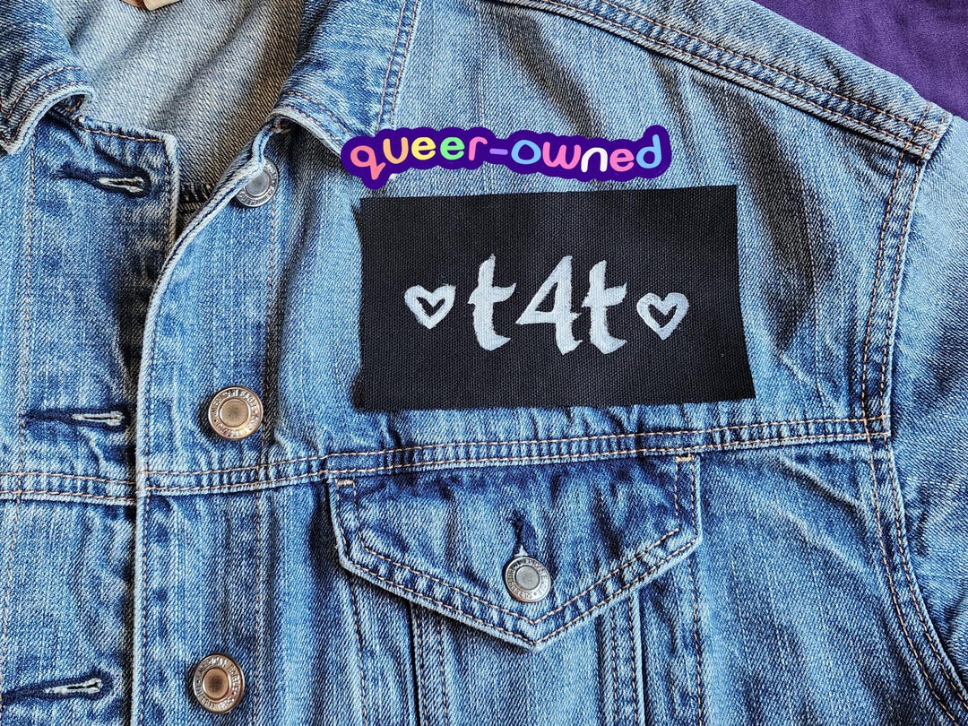 T4t Trans Sew on Patch | Lgbtq | Diy Punk Fashion Accessory | Queer ...
