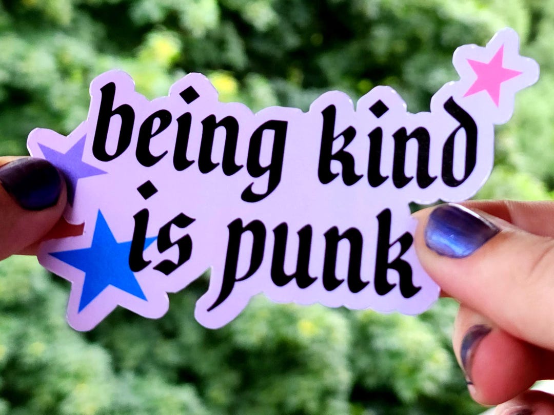 Being Kind is Punk Sticker | Pink With Stars - Etsy