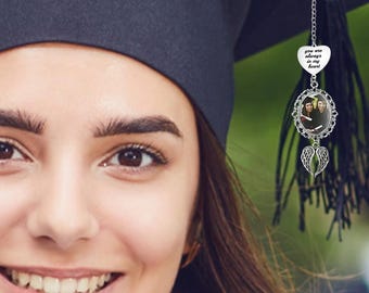 Bachelor's Cap Graduation Pendant,Graduation Gift,Custom Photo Charm,Tassel Photo Charm,Memorial Tassel Gift,Graduation Tassel,Class of 2024