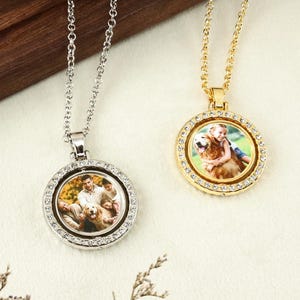 Rotatable Photo Necklace,Graduation Gift,Memorial Gift,Necklace with Photo,Picture Necklace,Photo Necklace,Bereavement Gift,Custom Necklace