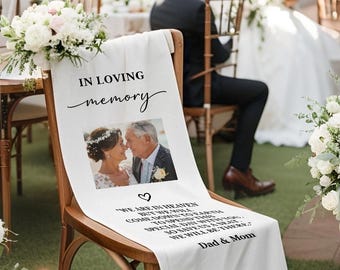Memorial Chair Sign, Custom Memorial Wedding Sign, Gereserveerd Bruiloft Memorial Chair Sign, Bruiloft Decoratie, Stoel Bord, Bord Bruiloft, Gereserveerd Bruiloft Memorial Stoel