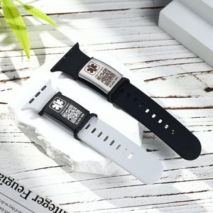 Medical ID Tag Smart Watch,Medical Alert Slide for Watch Band,Medical Alert Watch Band Charm,Personalized ID Charm for Allergy Conditions
