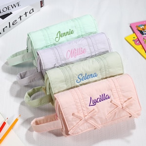 Pencil Case&Makeup Bag,Student Gift,Teacher Gifts,Bridesmaid Gift,Customized Name Zipper Pencil Case,Summer Camp Gift,Custom Makeup Bag