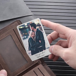 Inserto per portafoglio personalizzato, stampa di foto di coppia, biglietto fotografico personalizzato, biglietto con inserto per portafoglio, regalo per fidanzato, regalo per papà, regalo per anniversario di matrimonio