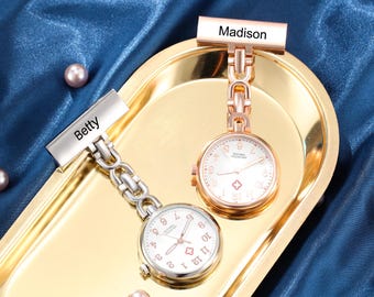 Reloj de bolsillo para enfermera, reloj con nombre, reloj con clip, regalo para enfermeras graduadas, regalo para parteras, reloj clínico, reloj de bolsillo para enfermeras, reloj para enfermeras.