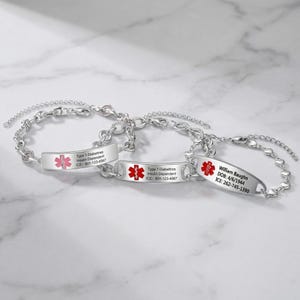 Medic Alert Bracelet,ID Bracelet Women,Medical Emergency ID,Custom Medical Alert,Custom Medical ID,Health Bracelet,Medical Jewelry