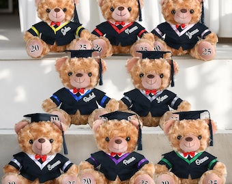 Peluche de Graduado, Regalo para Graduados, Oso de Graduación Personalizado, Regalos de Graduación Personalizados, Recuerdo de Graduación, Oso Bordado, Oso de Peluche de Graduado Personalizado