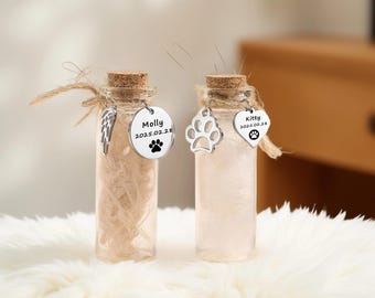 Personalized Pet Fur Keepsake,Dog Memorial Keepsake,Pet Ashes Memorial Jar,Dog Cat Remembrance Gift,Pet Dog Cat Hair,Pet Hair Memorial