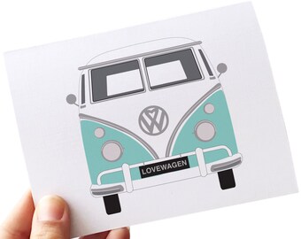 wedding anniversary card // i love you card // card for husband // love cards // volkswagen bus card // anniversary cards for men