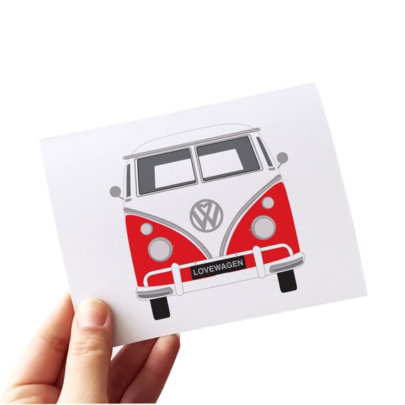 Liebe Sie Karte Jubilaum Karten Volkswagen Bus Karte Etsy