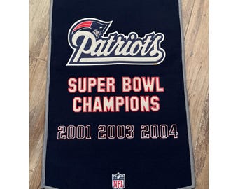Patriots de la Nouvelle-Angleterre, champions du Super Bowl 2001 2003 2004 Bannière NFL
