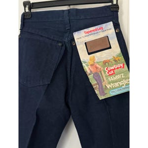 Jean Wrangler vintage 14 MWZ coupe cowboy fuselé bleu indigo TN-O image 1