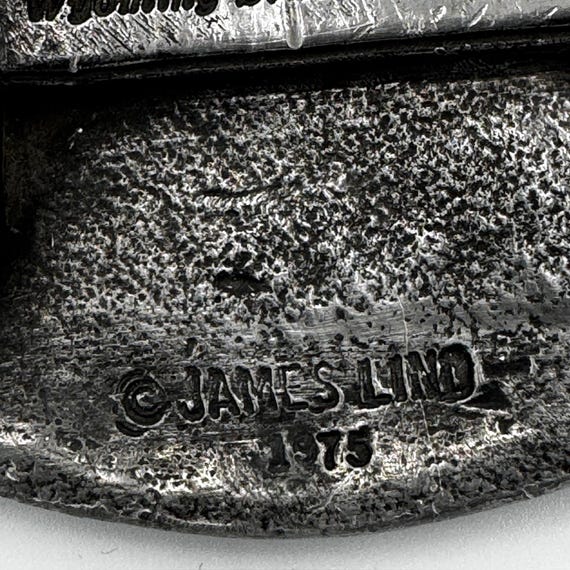 Vintage 1975 Orvis James Lind Wyoming Studio Art Works Trout Fish Belt Buckle View 3