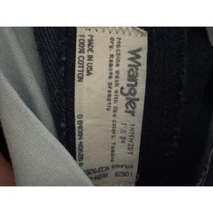 Jean Wrangler vintage 14 MWZ coupe cowboy fuselé bleu indigo TN-O image 12