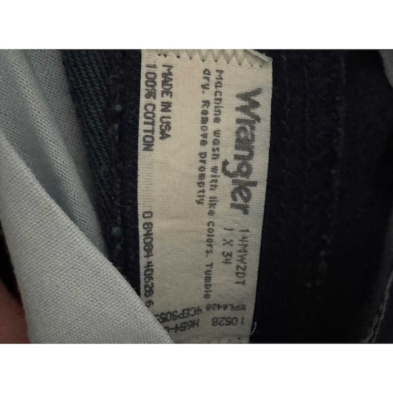 Jean Wrangler vintage 14 MWZ coupe cowboy fuselé bleu indigo TN-O image 12
