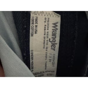 Jean Wrangler vintage 14 MWZ coupe cowboy fuselé bleu indigo TN-O image 4
