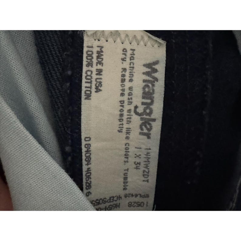 Jean Wrangler vintage 14 MWZ coupe cowboy fuselé bleu indigo TN-O image 4