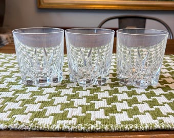 Vintage Cristal D’Arques Durand Cheverny Pattern Old Fashioned Glasses Set of 3 Made of Crystal- Vintage & Discontinued Design Barware