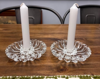 Vintage Hazel Atlas “Daisy” Taper Candle Holders