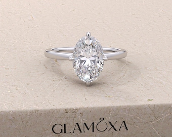 Oval Lab Grown Diamond Engagement Ring, IGI Certified Wedding Band, Proposal Ring For Women