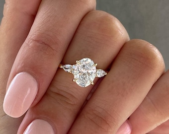 Oval Diamond Engagement Ring, IGI Certified 3 CT Lab grown diamond wedding ring, E VVS2 Lab created Diamond, Proposal Ring, Anniversary Gift