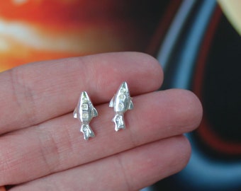 Silver Spaceship: Out of this World Mix and Match Stud earring in sterling Silver - Sold Individually