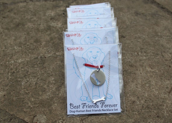 dog and human bff necklace