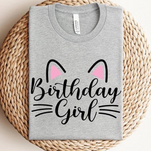 Cat Kitty girls birthday shirt, cat party, cat birthday, girl birthday shirt, girl birthday party, cat theme, girl birthday, kitty shirt
