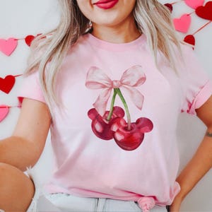 Cherry T-Shirt, Valentines Day Cherry Shirt, Disney Coquette Baby Tee, Valentines Day Gifts, Gift For Woman