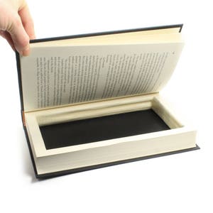 The Da Vinci Code Handmade Hollow Book Box Black Medium Hand Cut Black Groomsmen Birthday Groomsmen Gift Best Man Black - CUSTOM ORDER