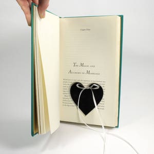 Soul Mates Ring Holder Hollow Book Box Wedding Ring Transport Idea or Engagement Proposal,  Turquoise Vintage Book - CUSTOM ORDER