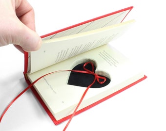 Love Poems Ring Holder Hollow Book Handmade Small Red Book Proposal Engagement Wedding Jewelry Pillow Books Theme - CUSTOM ORDER