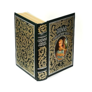 Grimms Fairy Tales Duże, puste pudełko na książki Ręcznie robione Booksafe Zielono-złote Premium Christmas Gift Bajkowe zamknięcie magnetyczne Opcja - ZAMÓWIENIE NIESTANDARDOWE
