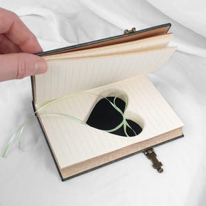 Ring Holder Book Box Handmade Blank Journal Handmade Write Your Own Story Wedding Engagement Proposal Ring Pillow Heart Shape - CUSTOM ORDER