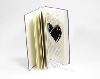 Caja para anillos con forma de libro hueco de historias de amor, caja para propuesta secreta, soporte para anillos en forma de corazón, recuerdo de boda, pedido personalizado hecho a mano