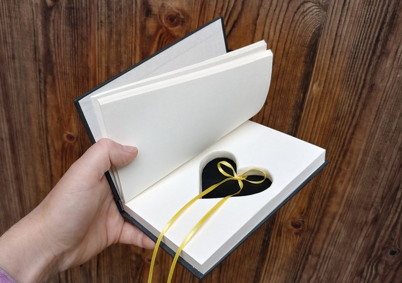 Ring Holder Book Box Handmade Blank Journal Handmade Write Your Own Story Wedding Engagement Proposal Ring Pillow Heart Shape CUSTOM ORDER image 2