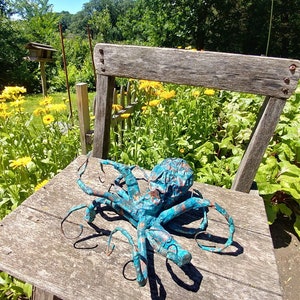 Octopus Sculpture Handmade Out Of Copper With Blue Patina Very Unique Copper Sculpture Sea Creature CUSTOM ORDER image 6