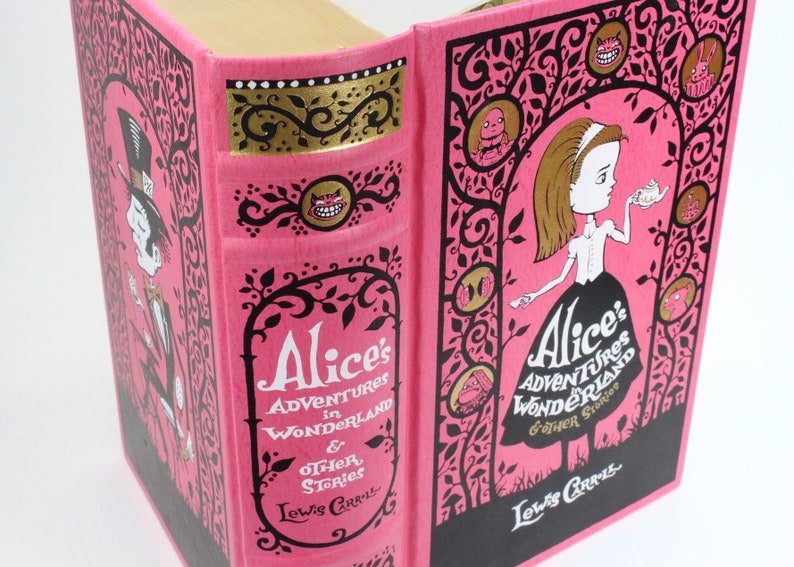 Alice In Wonderland Hollow Book, Alice's Adventures In Wonderland, Handmade Booksafe, Large Book Box, Fairytale Gift, Pink CUSTOM ORDER image 9