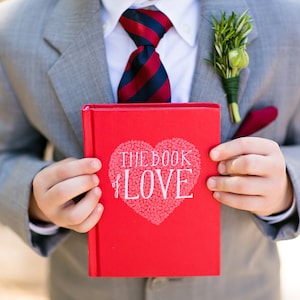 The Book Of Love Engagement Ring Holder Hollow Book Box Heart Circle Cut Red Ring Bearer Wedding Engagement Proposal Idea - CUSTOM ORDER