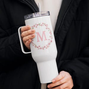 Personalized Floral 40oz Tumbler, Cute Tumbler With Flowers, Personalized Tumbler, Tumbler, 40oz Tumbler, Gift For Her, Gift For Mom