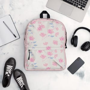 Cute Backpack, Backpack, Floral Backpack, Floral Bag, Cute School Bag, Womens Bag,