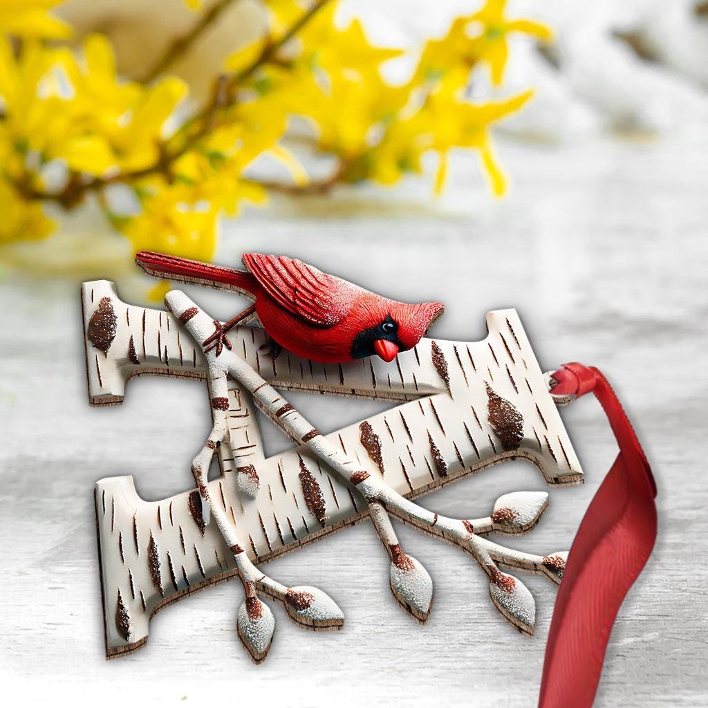 Cardinal Letter R Cardinal Letter Personalized Memorial Ornament, Initial Letter Memorial ...