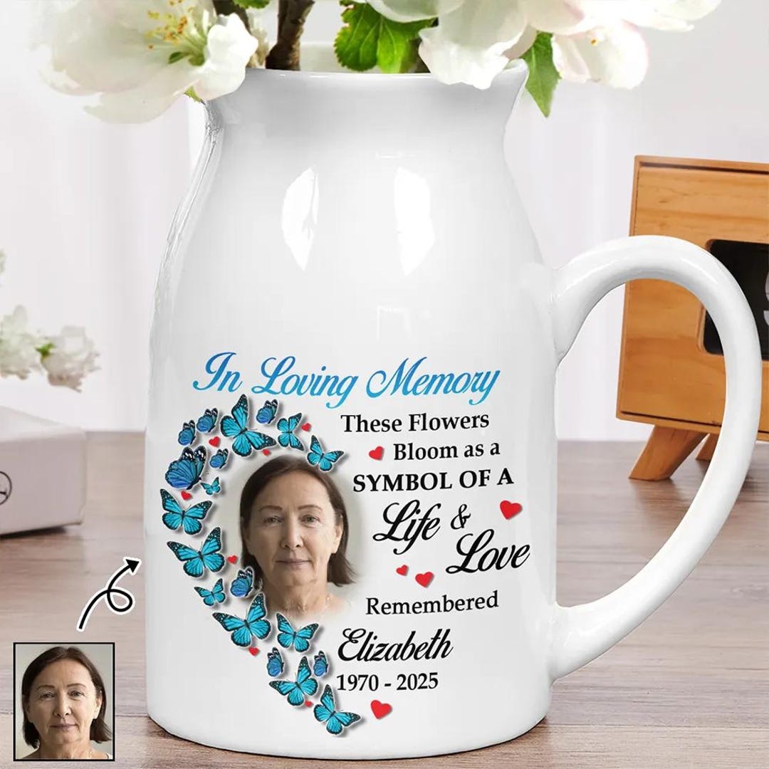 Memory Bloom Custom Photo These Flowers Bloom as A Symbol, Personalized Ceramic ...